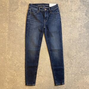 American Eagle Jeans Womens 23 Short Dark Wash Low Rise Jegging Stretch Denim